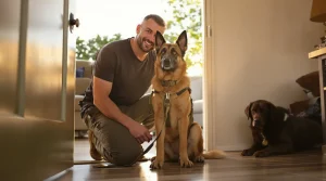 Pour rester avec le Malinois qui l’accompagnait en mission, ce maître-chien l’adopte à la retraite