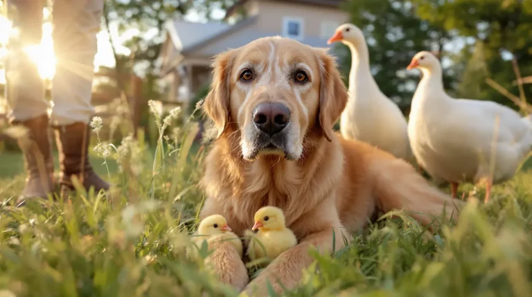 Il déménage à la campagne : son vieux Golden Retriever se lie d’amitié avec les animaux de la ferme